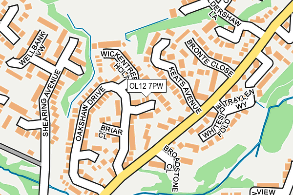 OL12 7PW map - OS OpenMap – Local (Ordnance Survey)