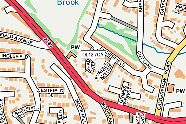 OL12 7QA map - OS OpenMap – Local (Ordnance Survey)