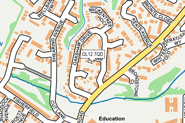 OL12 7QD map - OS OpenMap – Local (Ordnance Survey)