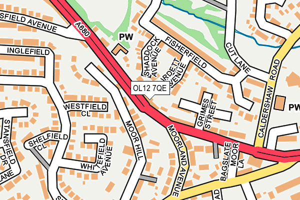 OL12 7QE map - OS OpenMap – Local (Ordnance Survey)