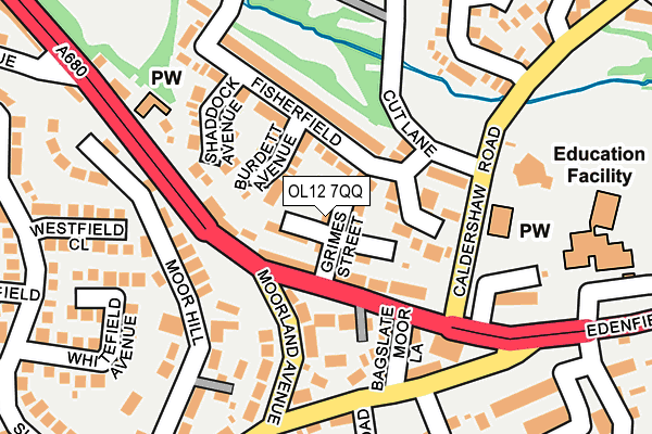 OL12 7QQ map - OS OpenMap – Local (Ordnance Survey)