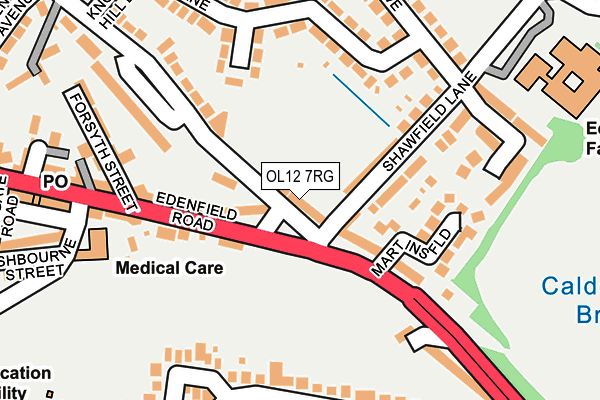 OL12 7RG map - OS OpenMap – Local (Ordnance Survey)