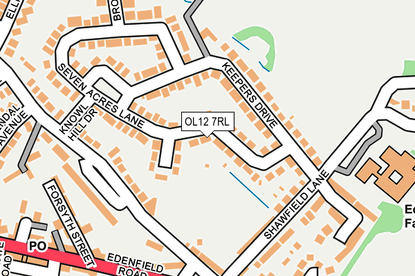 OL12 7RL map - OS OpenMap – Local (Ordnance Survey)