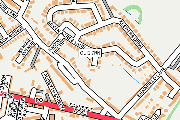 OL12 7RN map - OS OpenMap – Local (Ordnance Survey)