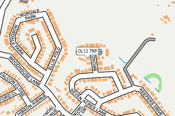 OL12 7RP map - OS OpenMap – Local (Ordnance Survey)