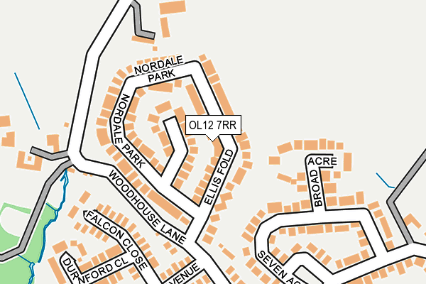 OL12 7RR map - OS OpenMap – Local (Ordnance Survey)