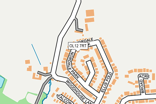 OL12 7RT map - OS OpenMap – Local (Ordnance Survey)