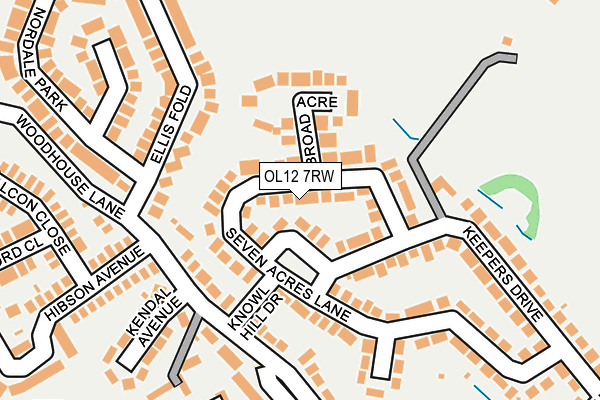 OL12 7RW map - OS OpenMap – Local (Ordnance Survey)