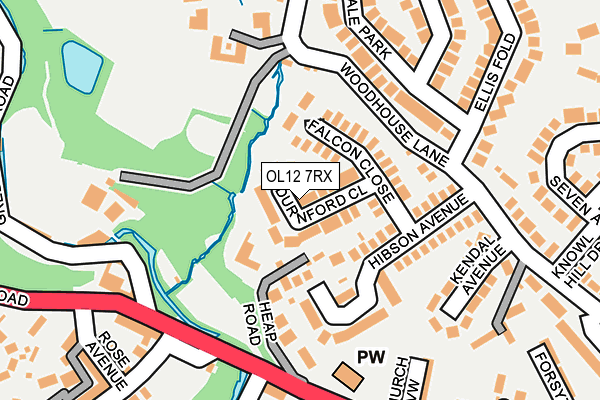 OL12 7RX map - OS OpenMap – Local (Ordnance Survey)