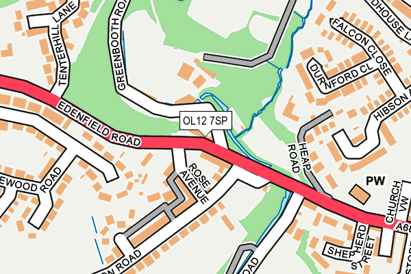 OL12 7SP map - OS OpenMap – Local (Ordnance Survey)