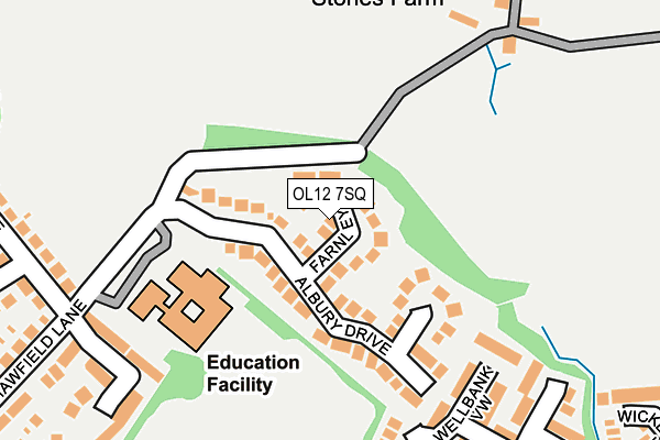 OL12 7SQ map - OS OpenMap – Local (Ordnance Survey)