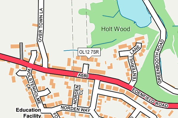 OL12 7SR map - OS OpenMap – Local (Ordnance Survey)