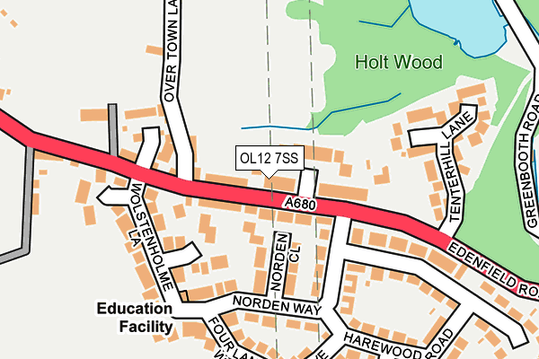 OL12 7SS map - OS OpenMap – Local (Ordnance Survey)