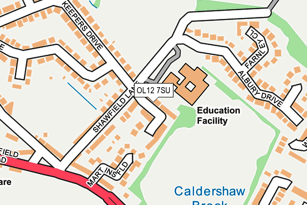 OL12 7SU map - OS OpenMap – Local (Ordnance Survey)