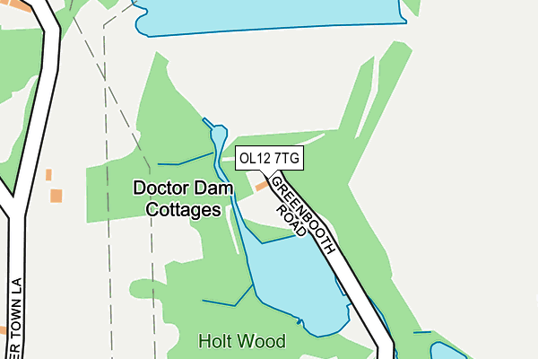 OL12 7TG map - OS OpenMap – Local (Ordnance Survey)