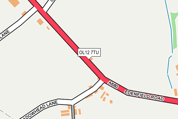 OL12 7TU map - OS OpenMap – Local (Ordnance Survey)