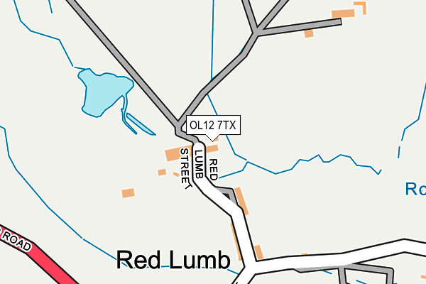 OL12 7TX map - OS OpenMap – Local (Ordnance Survey)