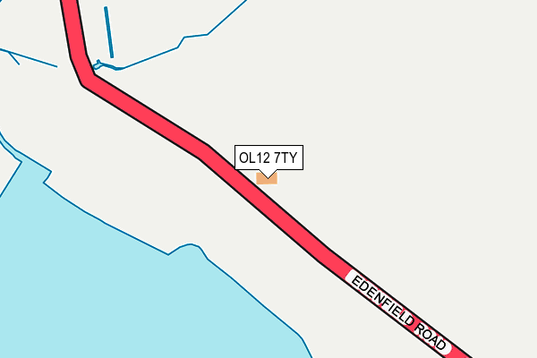 OL12 7TY map - OS OpenMap – Local (Ordnance Survey)