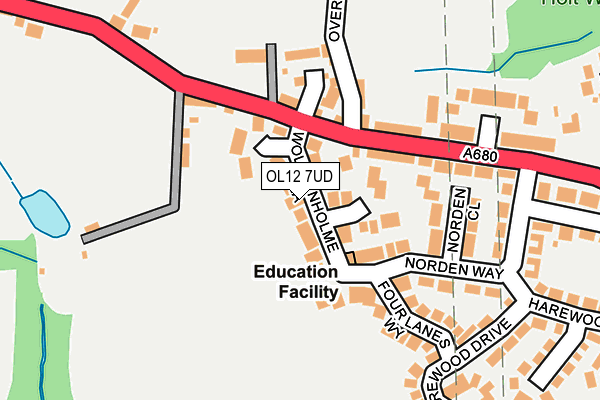 OL12 7UD map - OS OpenMap – Local (Ordnance Survey)