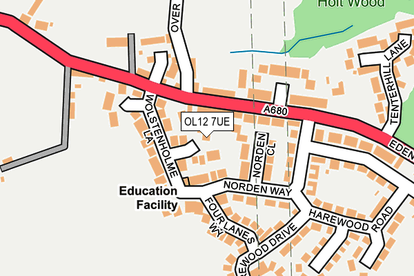 OL12 7UE map - OS OpenMap – Local (Ordnance Survey)