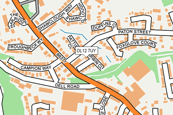 OL12 7UY map - OS OpenMap – Local (Ordnance Survey)
