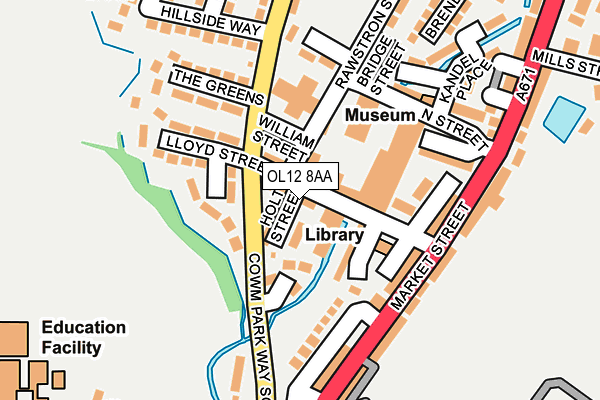 OL12 8AA map - OS OpenMap – Local (Ordnance Survey)