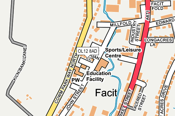 OL12 8AD map - OS OpenMap – Local (Ordnance Survey)