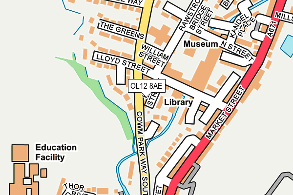 OL12 8AE map - OS OpenMap – Local (Ordnance Survey)