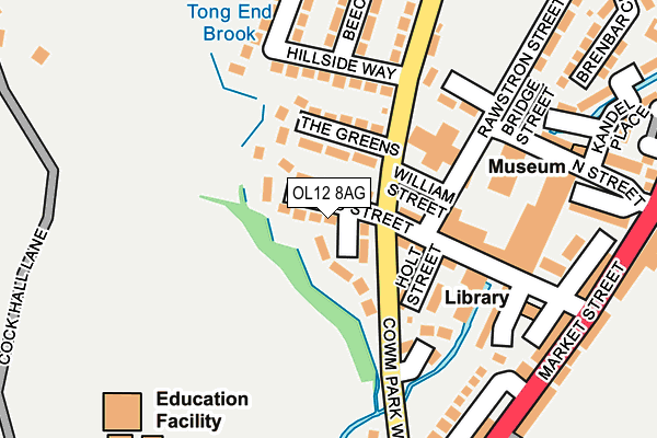 OL12 8AG map - OS OpenMap – Local (Ordnance Survey)