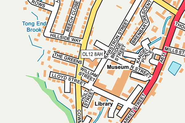 OL12 8AH map - OS OpenMap – Local (Ordnance Survey)