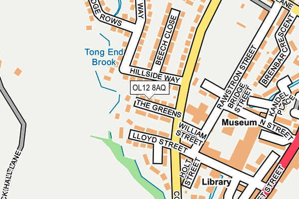 OL12 8AQ map - OS OpenMap – Local (Ordnance Survey)