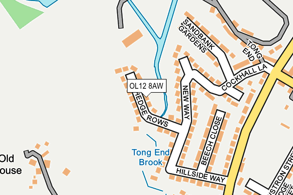 OL12 8AW map - OS OpenMap – Local (Ordnance Survey)