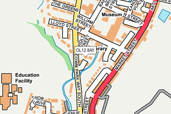 OL12 8AY map - OS OpenMap – Local (Ordnance Survey)