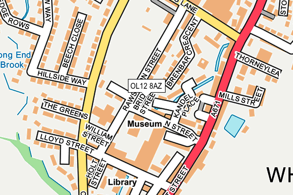 OL12 8AZ map - OS OpenMap – Local (Ordnance Survey)