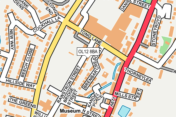 OL12 8BA map - OS OpenMap – Local (Ordnance Survey)