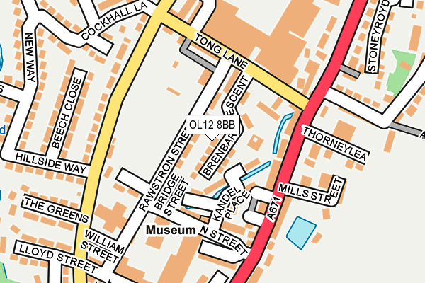 OL12 8BB map - OS OpenMap – Local (Ordnance Survey)