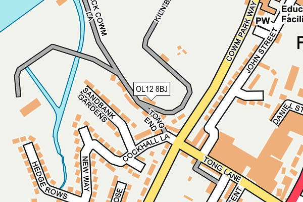 OL12 8BJ map - OS OpenMap – Local (Ordnance Survey)