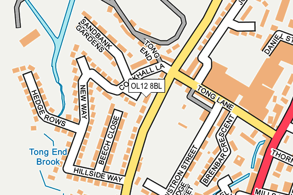 OL12 8BL map - OS OpenMap – Local (Ordnance Survey)