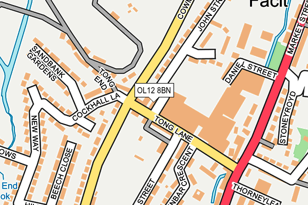 OL12 8BN map - OS OpenMap – Local (Ordnance Survey)