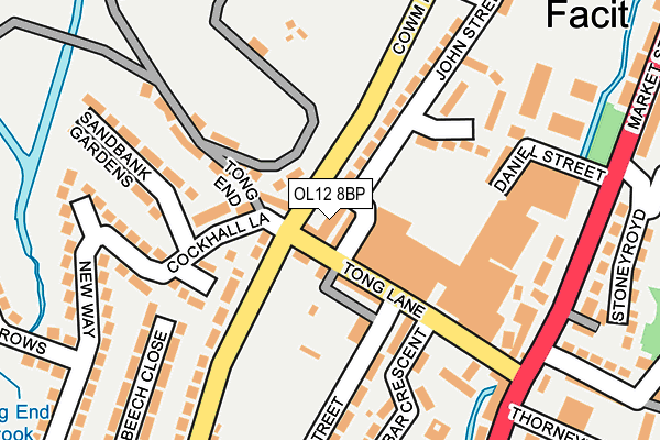 OL12 8BP map - OS OpenMap – Local (Ordnance Survey)