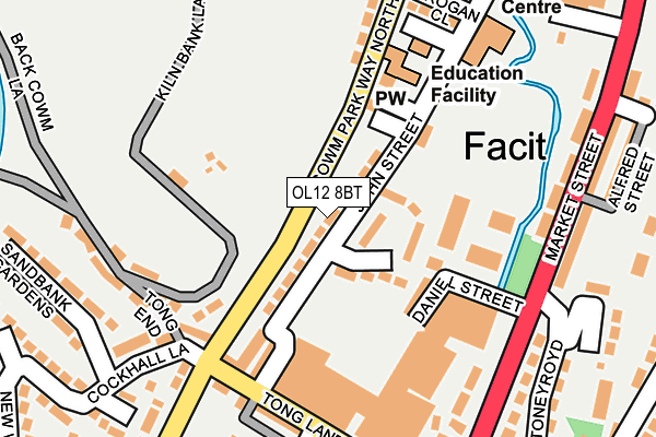 OL12 8BT map - OS OpenMap – Local (Ordnance Survey)