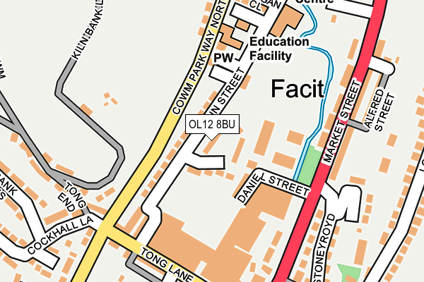 OL12 8BU map - OS OpenMap – Local (Ordnance Survey)