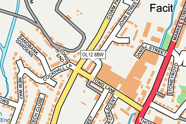 OL12 8BW map - OS OpenMap – Local (Ordnance Survey)