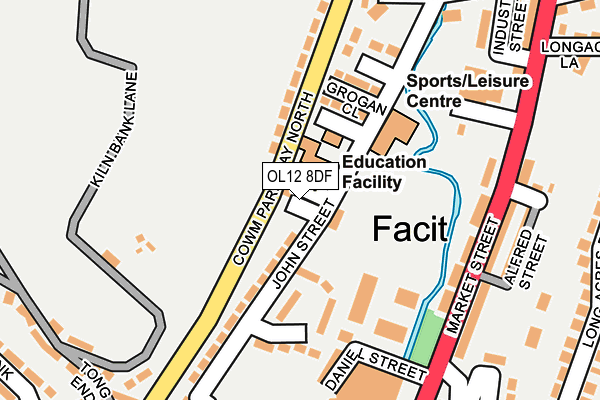 OL12 8DF map - OS OpenMap – Local (Ordnance Survey)