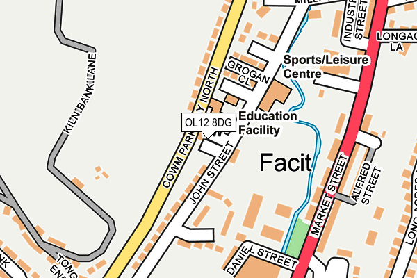 OL12 8DG map - OS OpenMap – Local (Ordnance Survey)