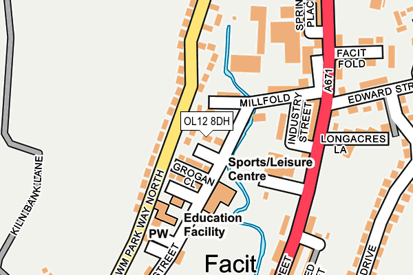 OL12 8DH map - OS OpenMap – Local (Ordnance Survey)