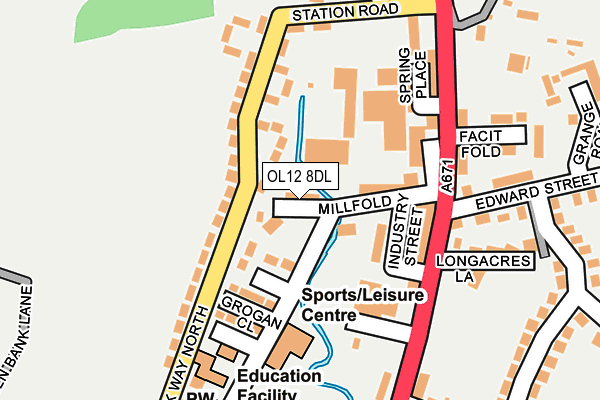 OL12 8DL map - OS OpenMap – Local (Ordnance Survey)