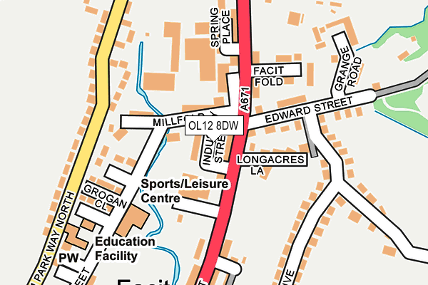 OL12 8DW map - OS OpenMap – Local (Ordnance Survey)