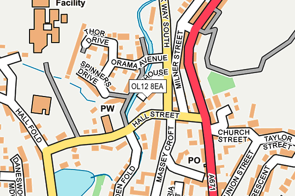 OL12 8EA map - OS OpenMap – Local (Ordnance Survey)