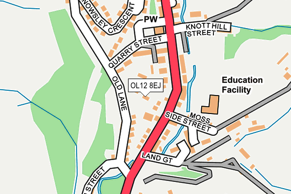 OL12 8EJ map - OS OpenMap – Local (Ordnance Survey)